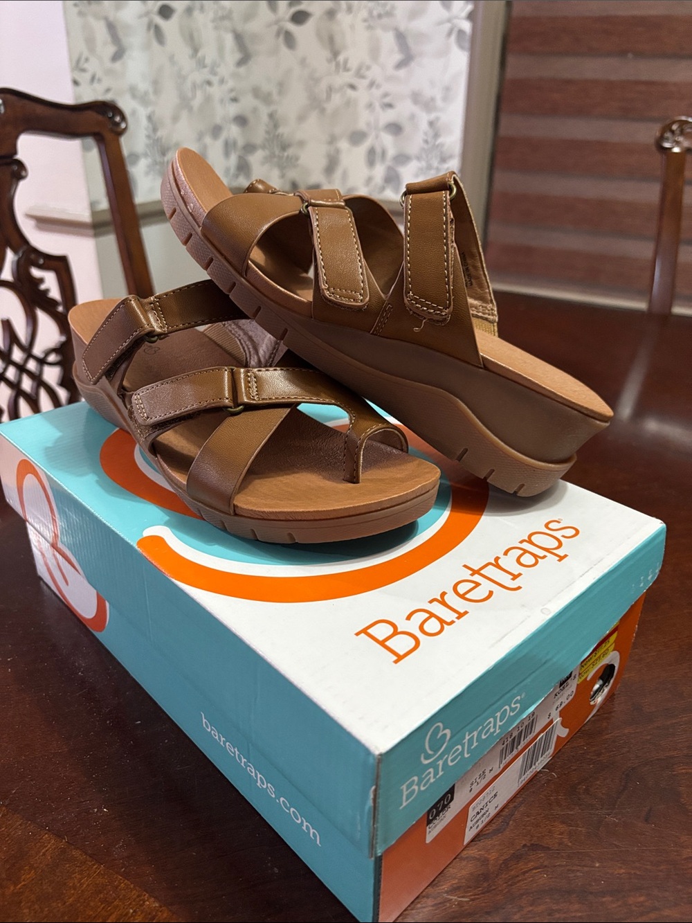 BareTraps Brown Strappy Comfort Slide Sandals